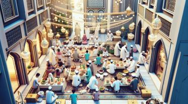Een levendig beeld van hoge kwaliteit, gemaakt met een DSLR-camera, van het Offerfeest, een belangrijke feestdag in de islamitische cultuur.
