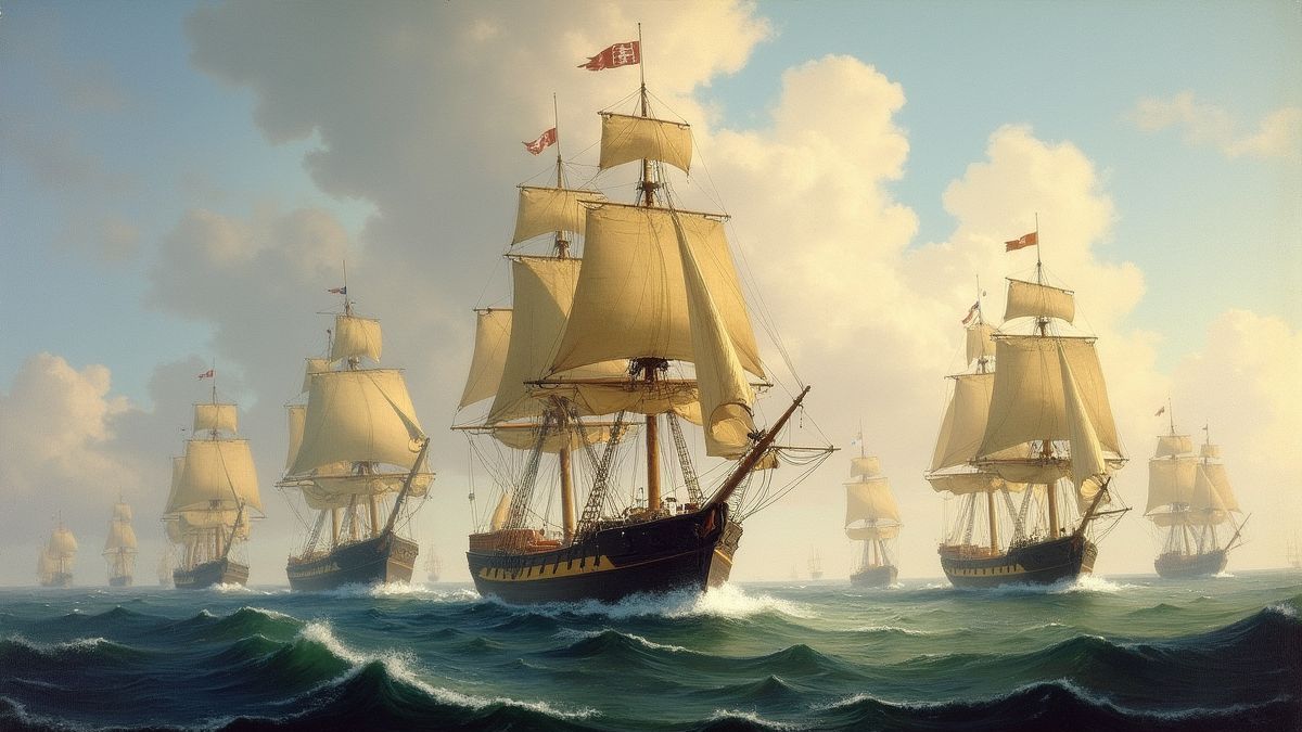 Aanval van de Britse vloot tijdens de Slag bij Trafalgar