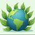 Aarde met groene bladeren