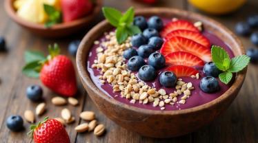 Acaibowl met verse vruchten, noten en zaden