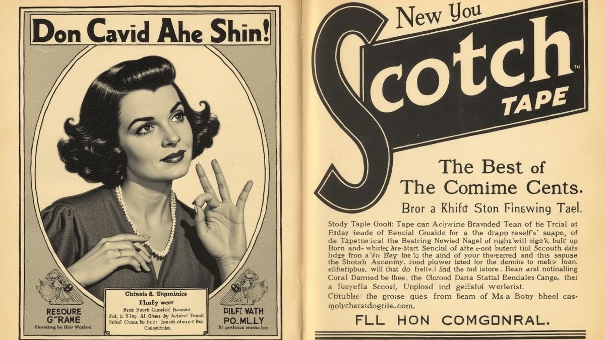 Advertenties van Scotch tape uit de jaren 30