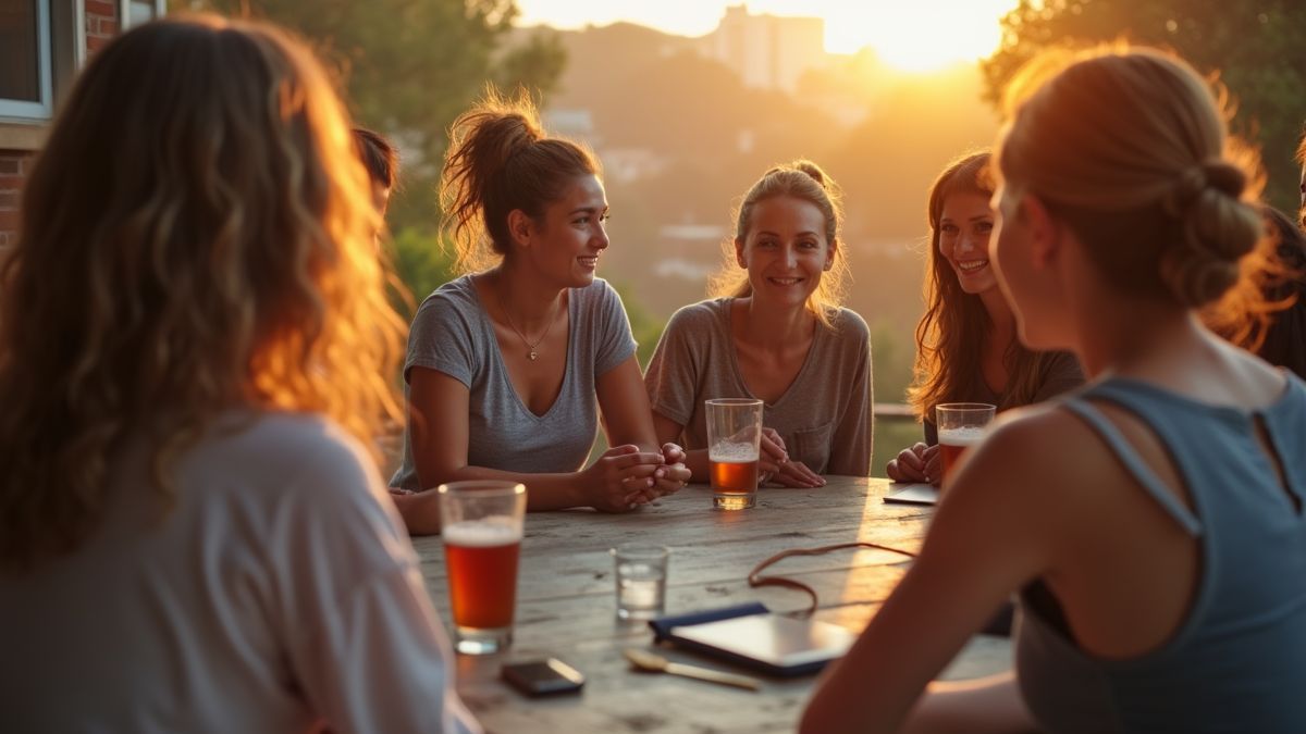 Afbeelding van een groep ondersteunende vrouwen die hun ervaringen delen