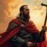 Afbeelding van Jan Hus met symbolen van moed en integriteit