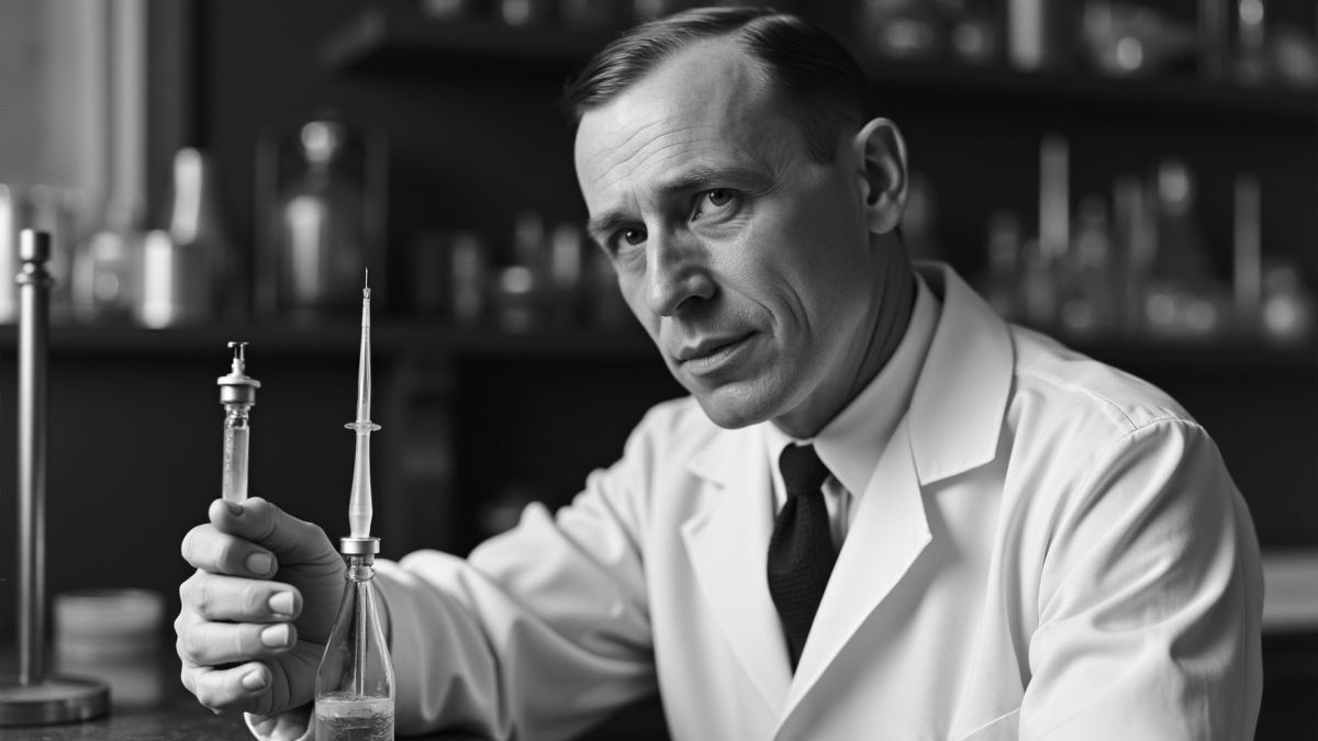 Afbeelding van Sir Frederick Banting en insuline onderzoek.