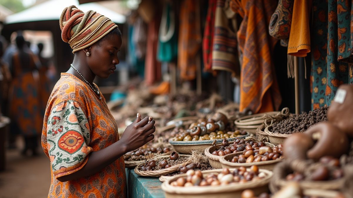Afrikaanse ambachtslieden die handgemaakte producten verkopen
