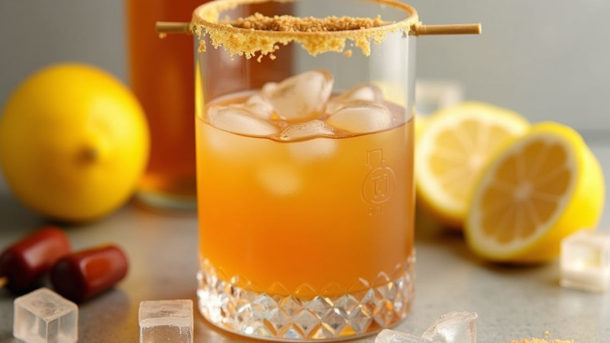 Amaretto Sour cocktail met citroen en ijs