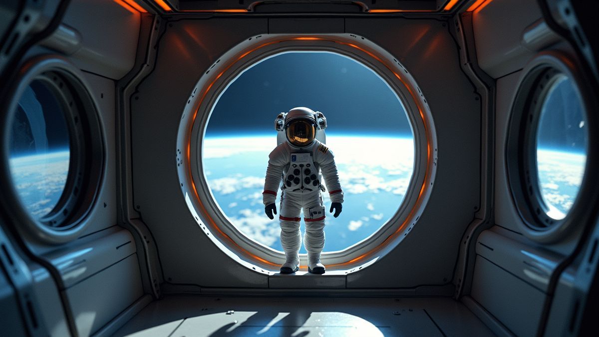 Astronaut in een ruimtevaartuig