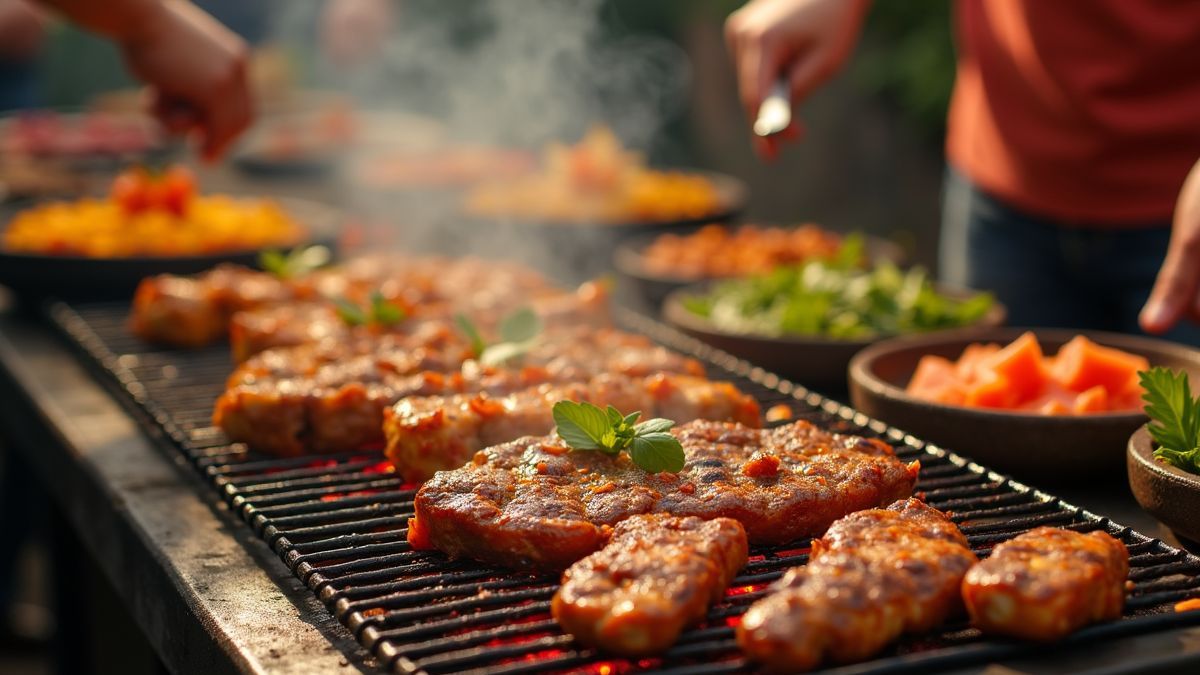 Barbecue met vrienden en familie tijdens Republieksdag.