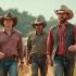 Beelden van de Amerikaanse Redneck Dag viering met mensen in cowboyhoeden en kleurrijke outfits.