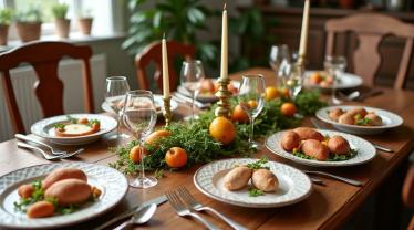 Tafel met Belgische paasgerechten