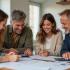 Belgische familie bespreekt financiële planning en levensverzekeringen.
