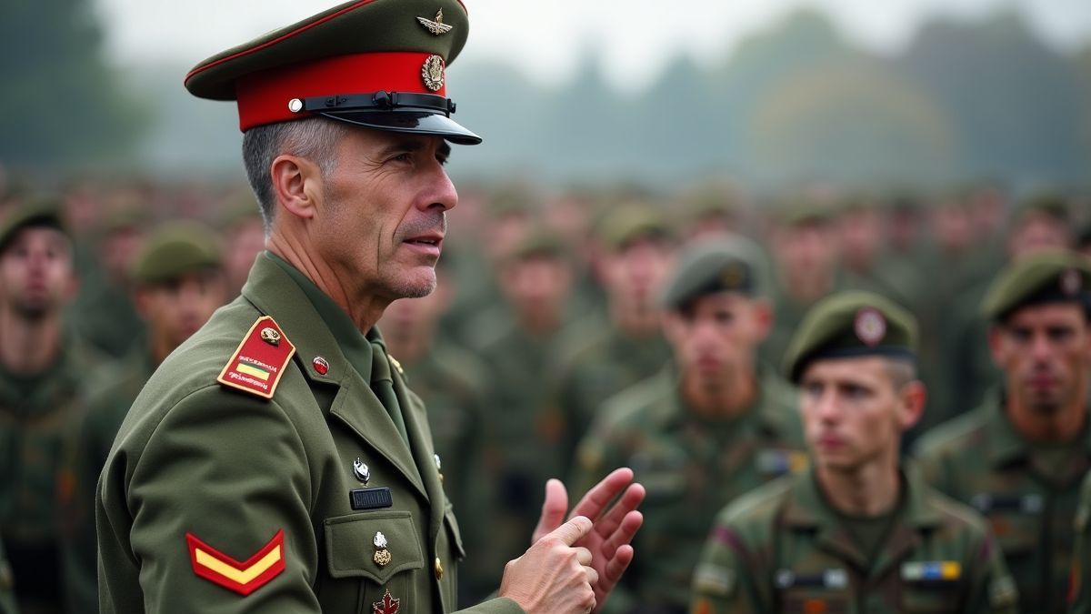 Belgische militaire officier bij trainingsoefening.