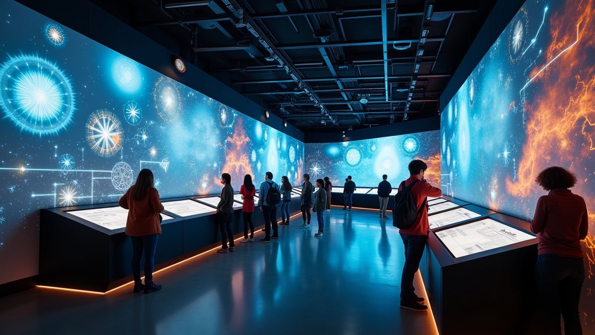 Bezoekers in een wetenschapsmuseum