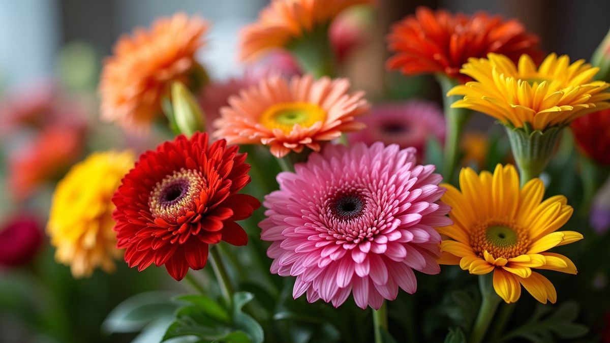 Bloemen boeketten in Antwerpse bloemenwinkel