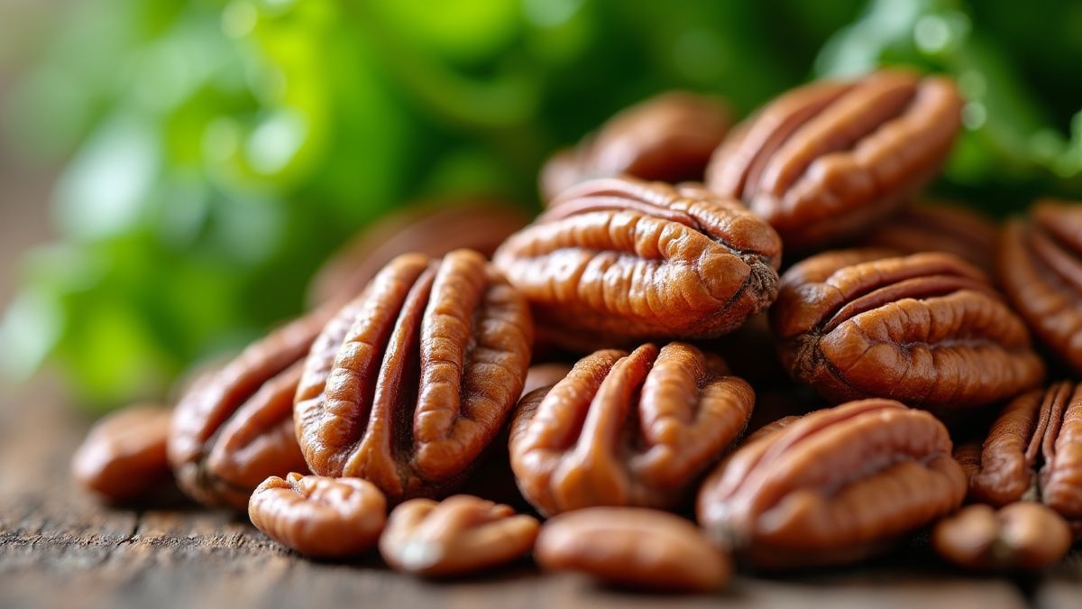 Close-up van pecannoten.