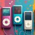 Collage van verschillende iPod modellen door de jaren heen.