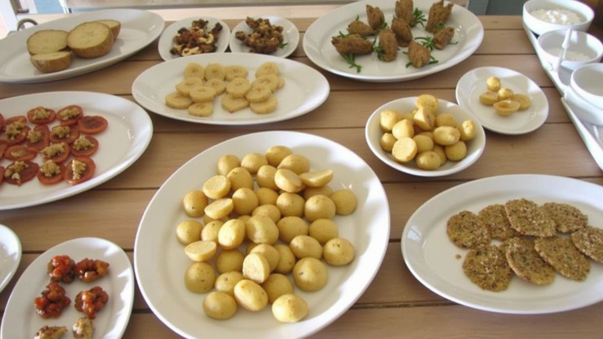 Creatieve aardappelkunst en gerechten