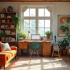 Creatieve werkruimte met upcycled items