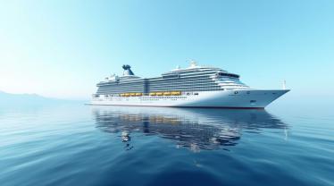 Cruiseschip op een kalme zee