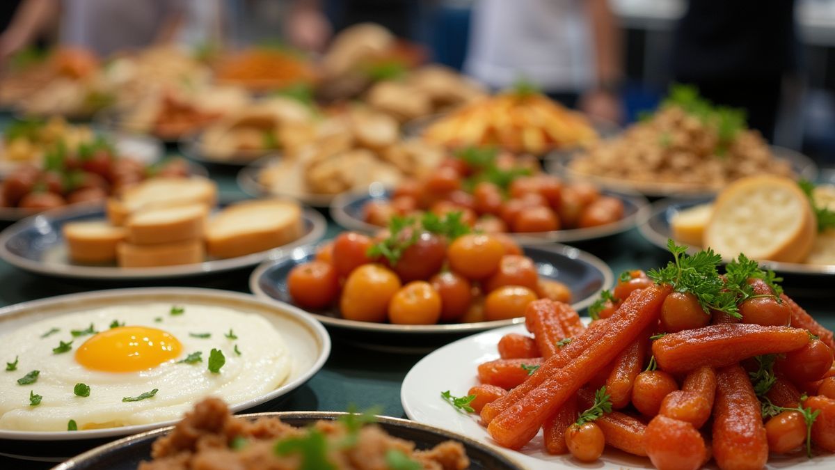 Diverse gerechten die verschillende culturen vertegenwoordigen
