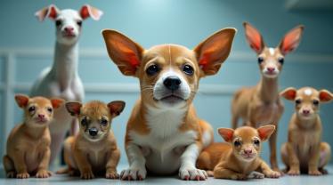 Diverse groep dieren in een laboratoriumomgeving