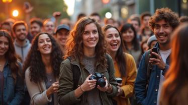Diverse vloggers met camera's tijdens Wereld Vlogdag