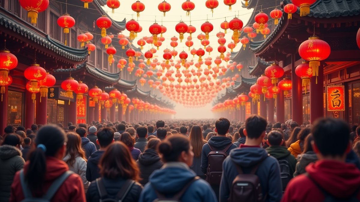 Drukke toeristische bestemming in China tijdens de Gouden Week