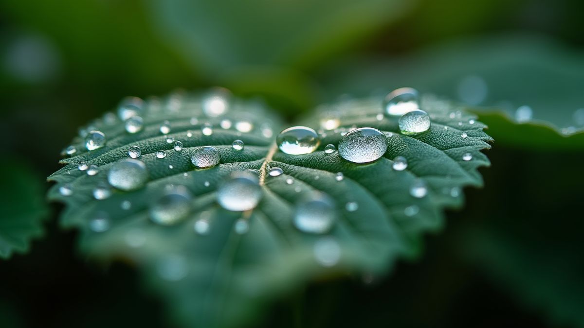 Druppels die licht breken en kleuren reflecteren