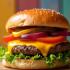 Dubbele cheeseburger met gesmolten kaas