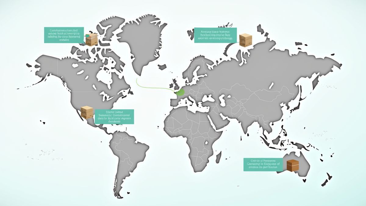 Een afbeelding van een bezorgservicekaart die verschillende postcodes benadrukt voor efficiënte routing.