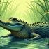 Een alligator in zijn natuurlijke habitat, een levendige weergave van deze fascinerende reptielen.