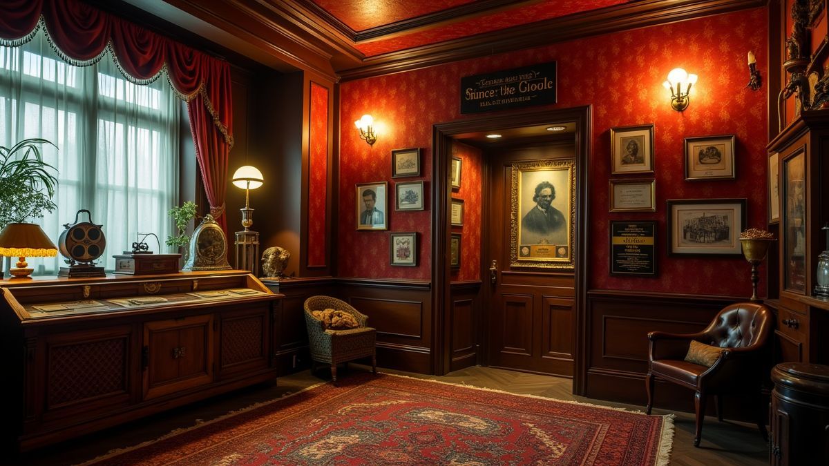 Een antieke cinema met stille film memorabilia