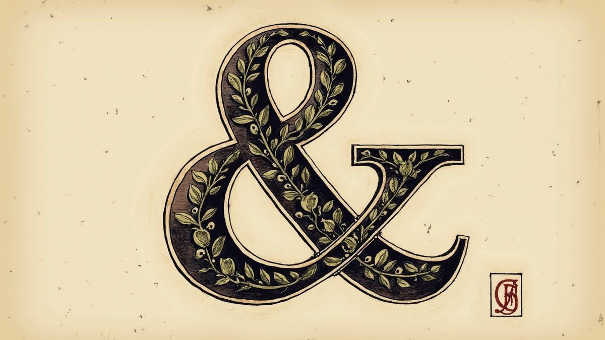 Een artistieke weergave van historische typografie met het ampersand