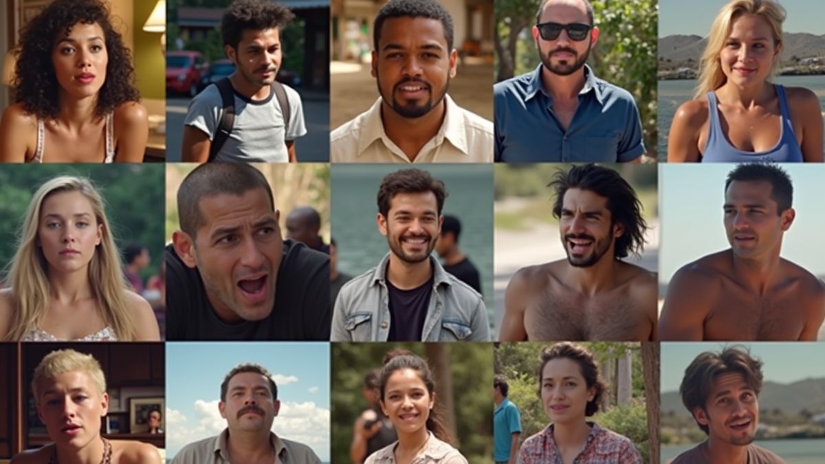Een collage van bekende virale video's die emoties en culturen laten zien.