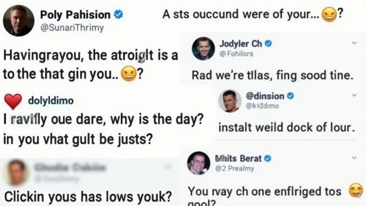 Een collage van social media berichten met grappige vragen