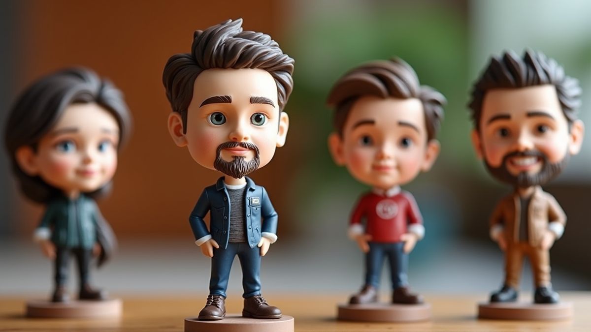 Een collectie van gepersonaliseerde bobbleheads