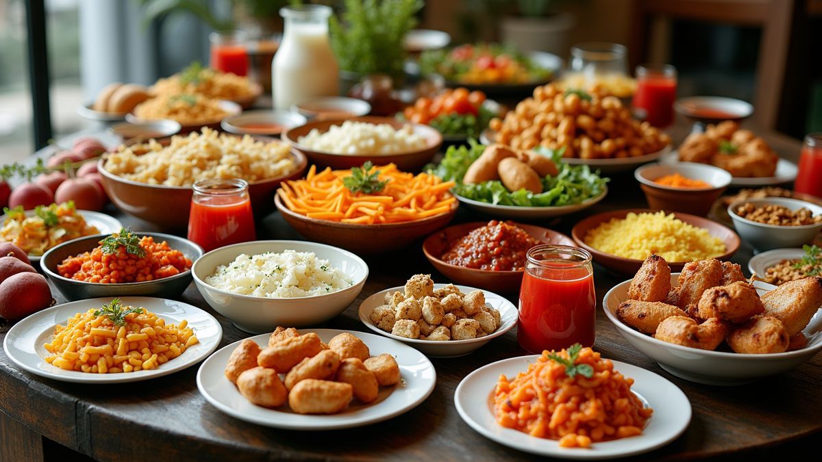 Een creatief ontworpen chaotisch buffet