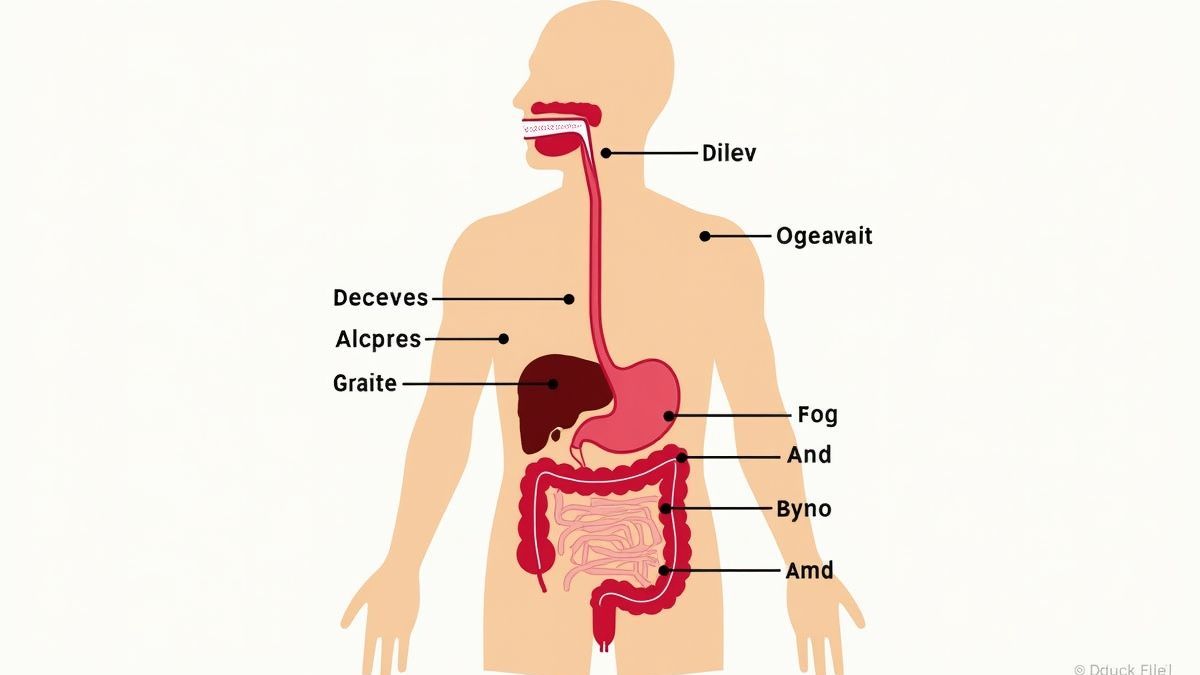 Een diagram van het spijsverteringssysteem