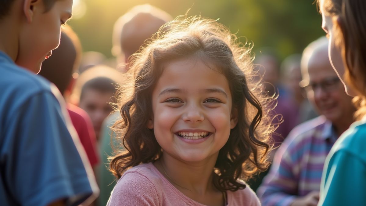 Een diverse groep mensen van verschillende leeftijden die samenkomen voor de Intergenerationele Dag.
