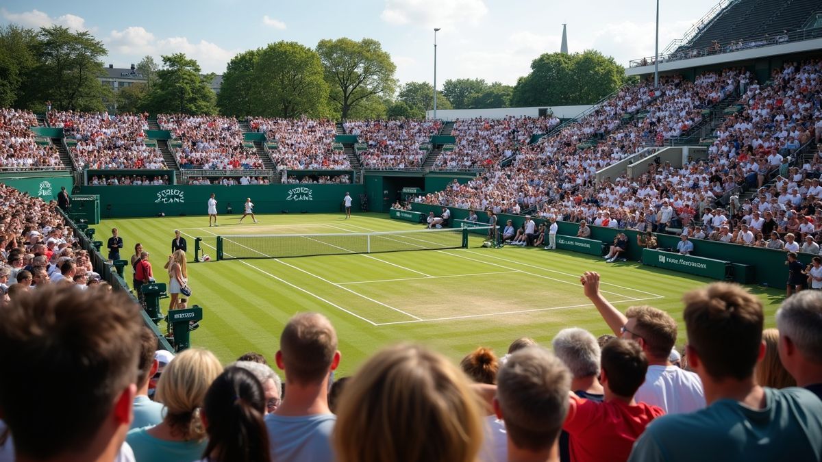 Een druk tennis evenement in België met enthousiaste fans
