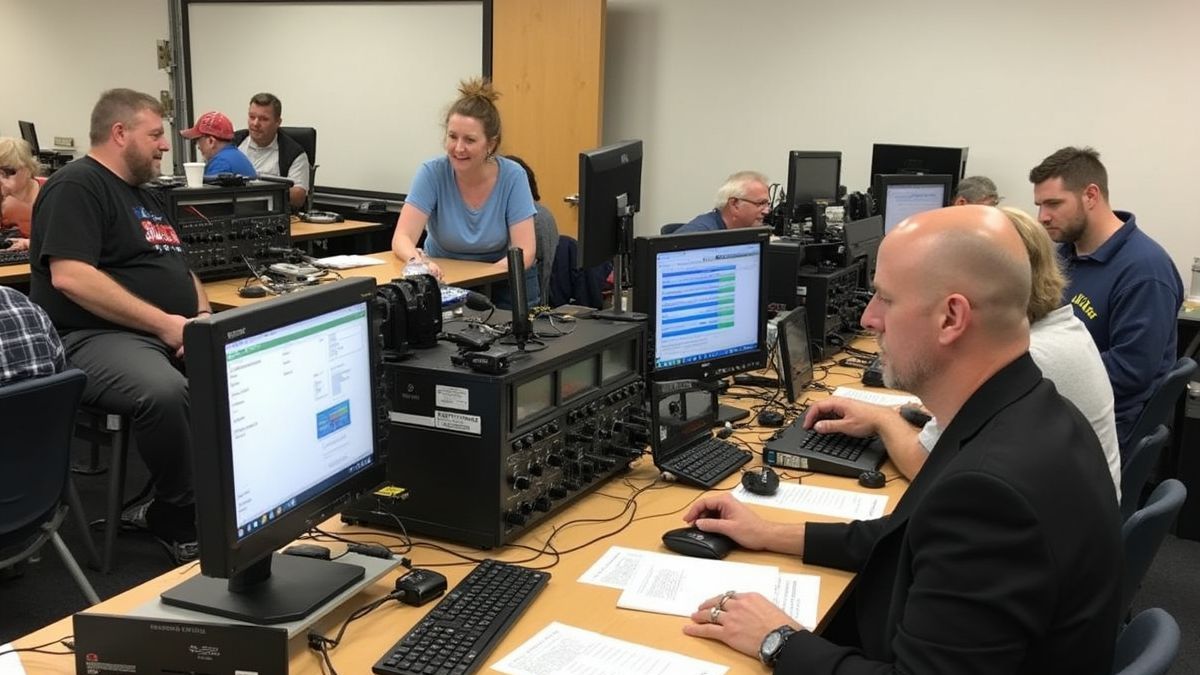 Een dynamisch amateur radio evenement met verschillende zenderstations.