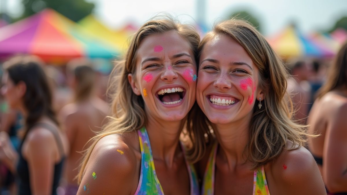 Een feest waar vrienden samen lachen en plezier maken
