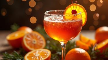 Een feestelijke cocktail met Grand Marnier en verse sinaasappels.
