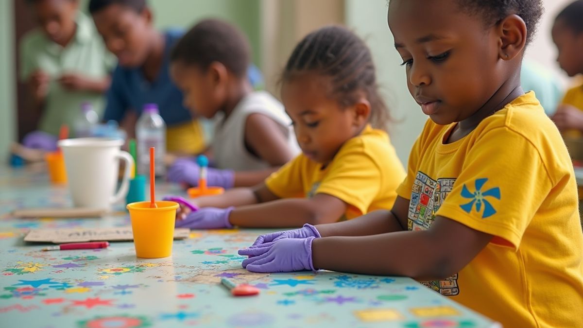 Een gemeenschapsevenement gericht op hulp aan kinderen