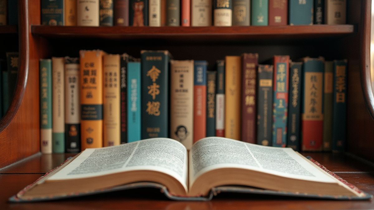 Een gezellige leeshoek met een varieerd aanbod van vertaalde boeken.