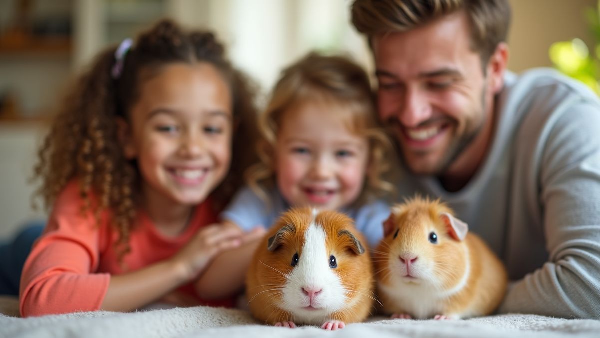 Een gezin viert Cavia Waarderingsdag met vreugde en liefde.