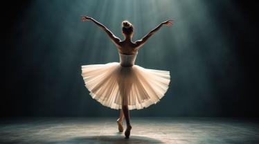 Een gracieuze balletdanseres op het podium