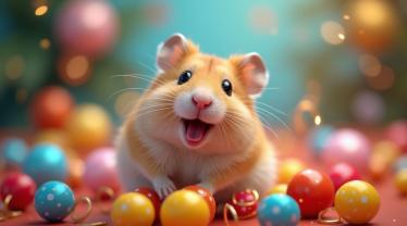 Een hamster tijdens Wereld Hamster Dag