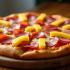 Een heerlijk geconverteerde Hawaiiaanse pizza met ham en ananas