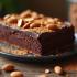 Een heerlijke donkere chocolade en amandelen dessert